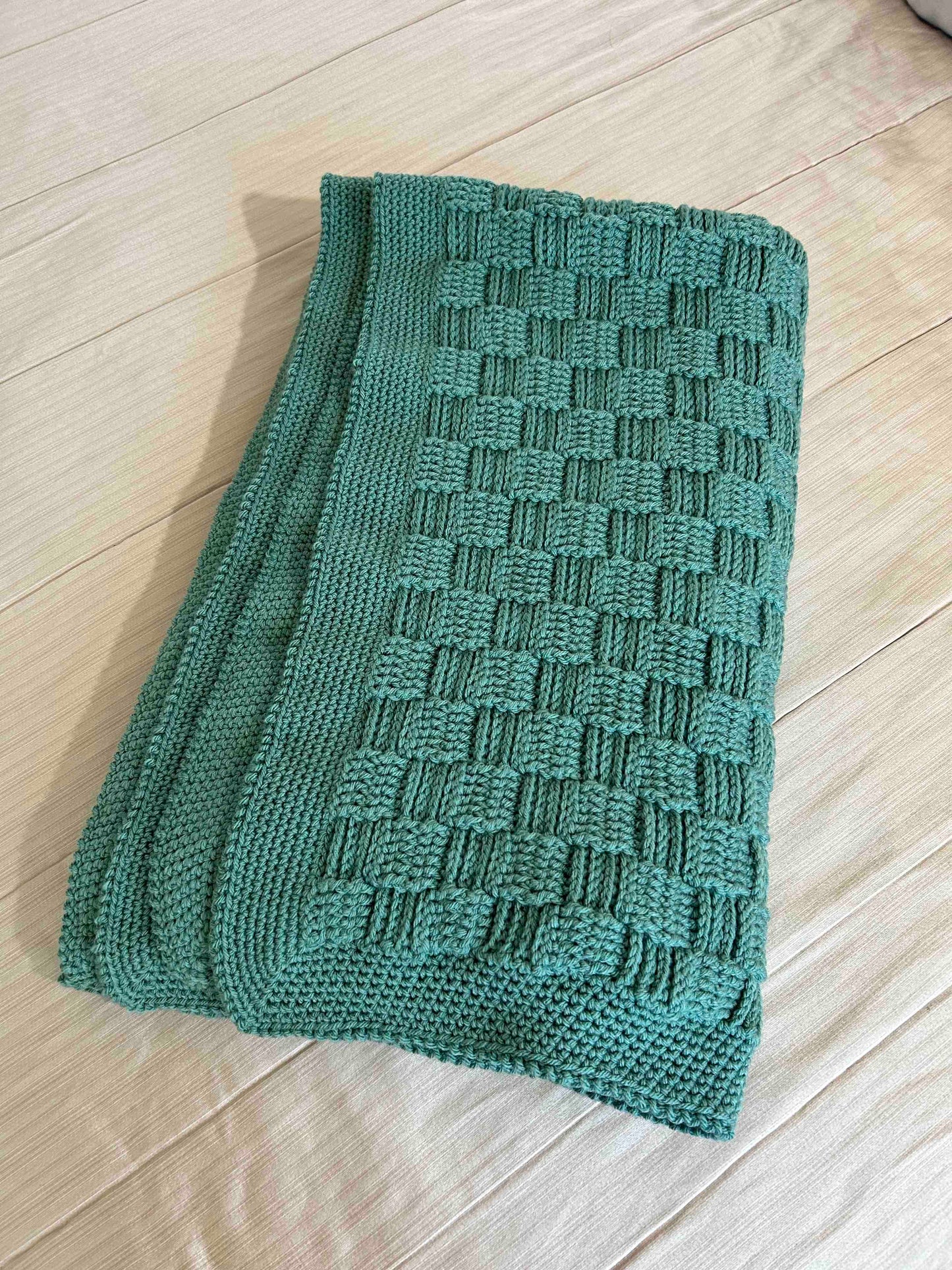 Hosta Teal Handmade Crochet Throw Blanket