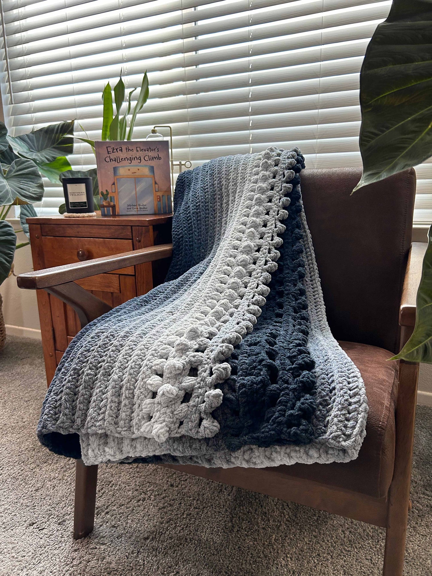 Throw Blanket - Handmade Crochet – Soft Grey Mix