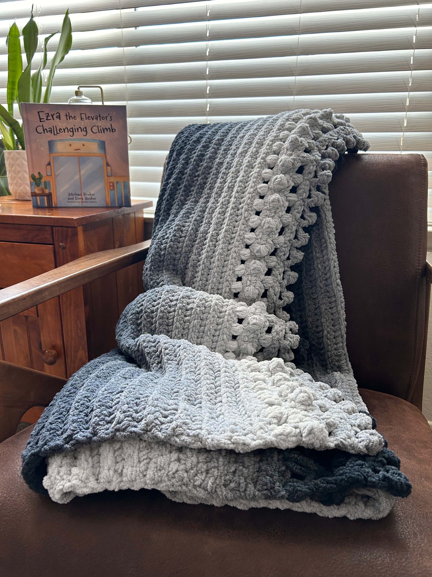 Throw Blanket - Handmade Crochet – Soft Grey Mix