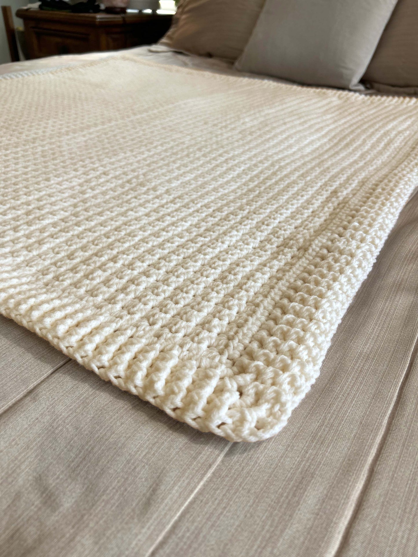 Baby Blanket - Handmade Crochet – Classic White
