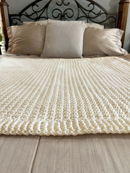 Baby Blanket - Handmade Crochet – Classic White