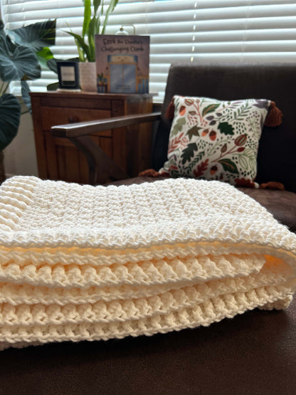 Baby Blanket - Handmade Crochet – Classic White