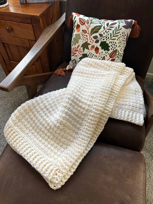 Baby Blanket - Handmade Crochet – Classic White