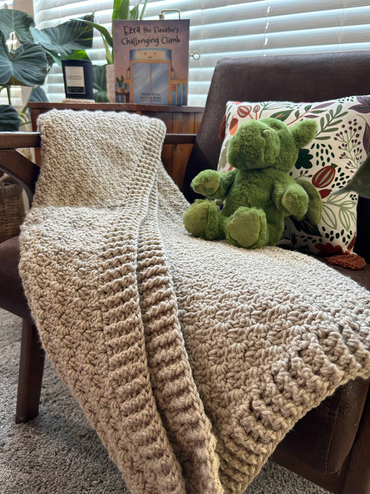 Baby Blanket - Handmade Crochet – Dove Grey