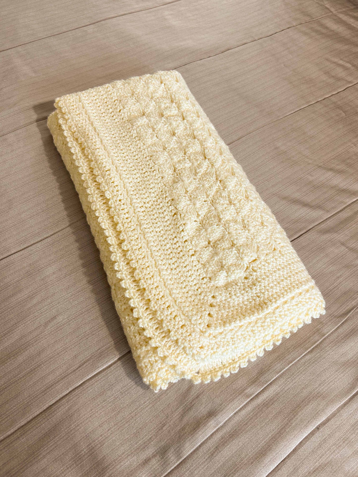 Baby Blanket - Handmade Crochet – Antique White