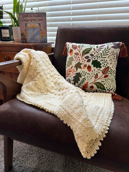 Baby Blanket - Handmade Crochet – Antique White