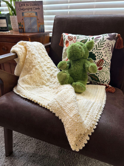 Baby Blanket - Handmade Crochet – Antique White