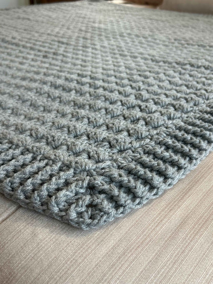 Throw Blanket - Handmade Crochet – Soft Grey Mix