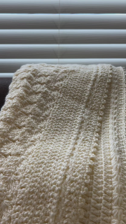 Baby Blanket - Handmade Crochet – Antique White